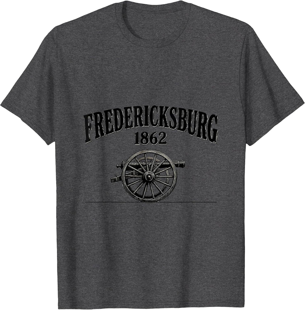 Fredericksburg 1862 Monochromatic Civil War History T-Shirt - Dark Heather Grey