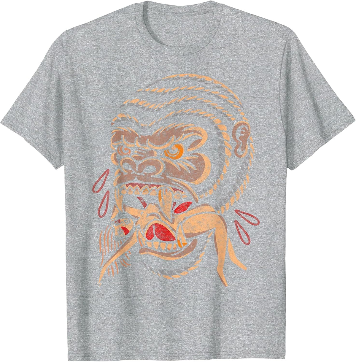 Gorilla American Traditional Old School Tattoo Ink Artist T-Shirt - Heather Grey