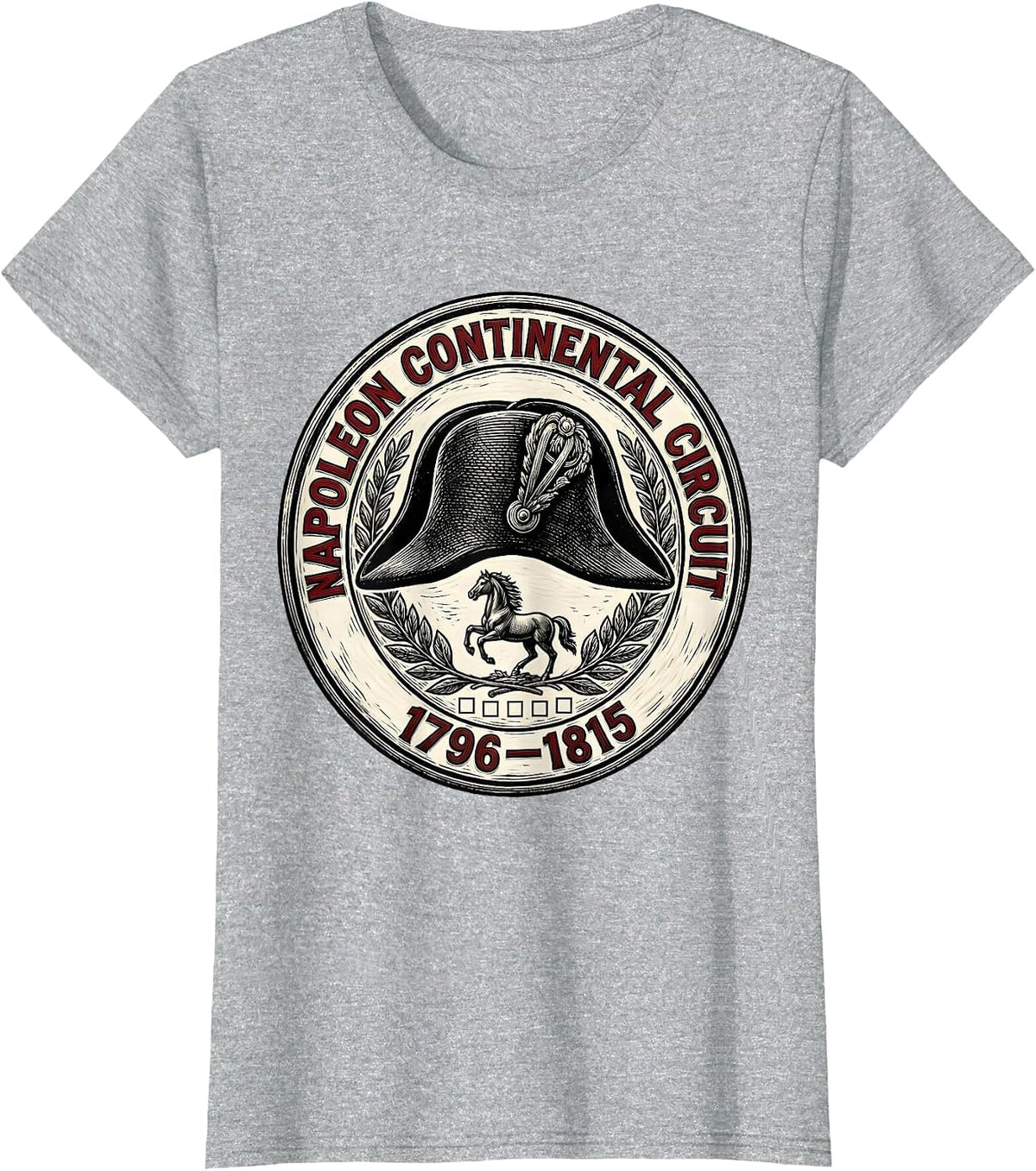 Women's Napoleon Continental Circuit 1796–1815 Funny History Teacher T-Shirt - Heather Grey