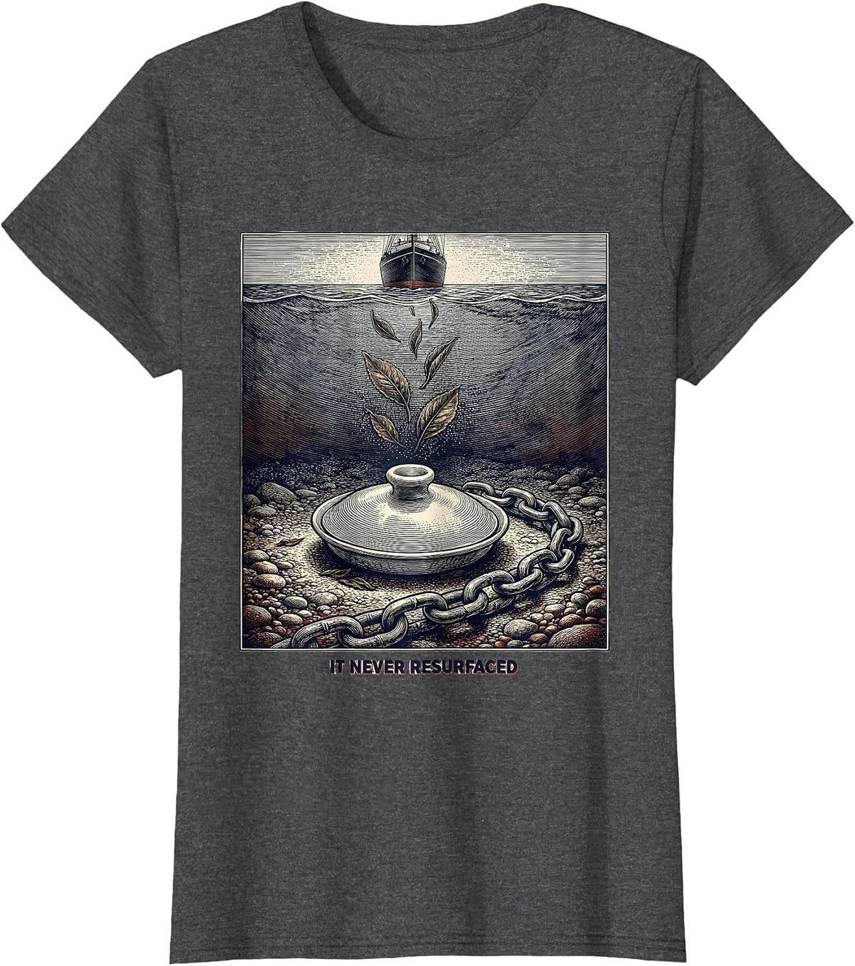 Women's It Never Resurfaced Funny History Teacher 4th Of July T-Shirt - Dark Heather Grey