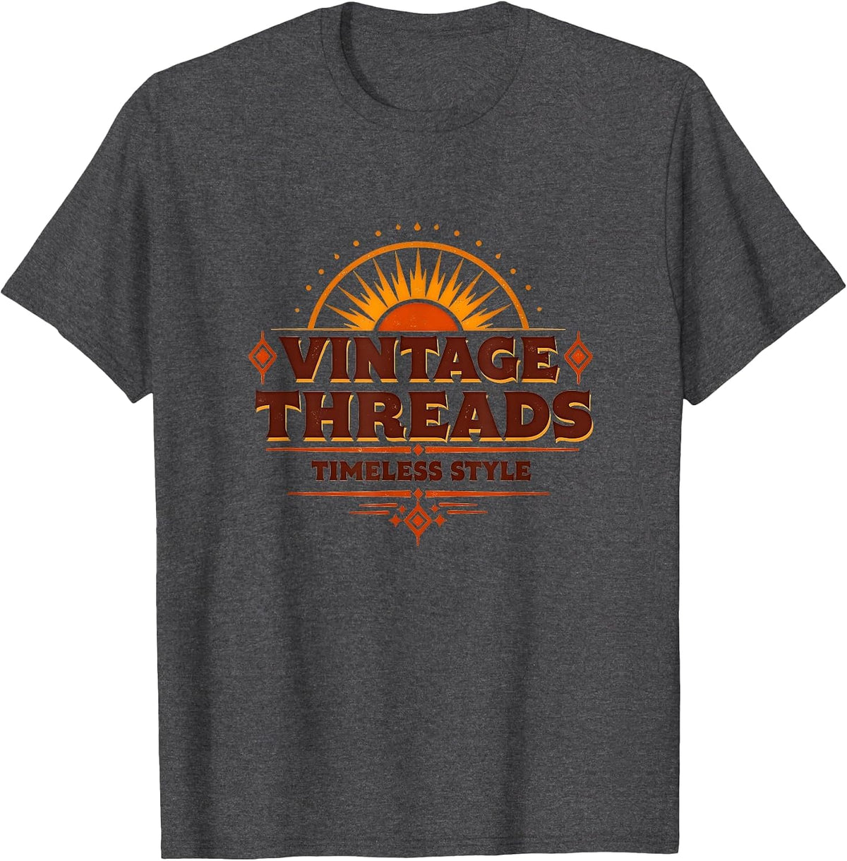 Vintage Threads Timeless Style 70s Retro Design 90s Graphic T-Shirt - Dark Heather Grey