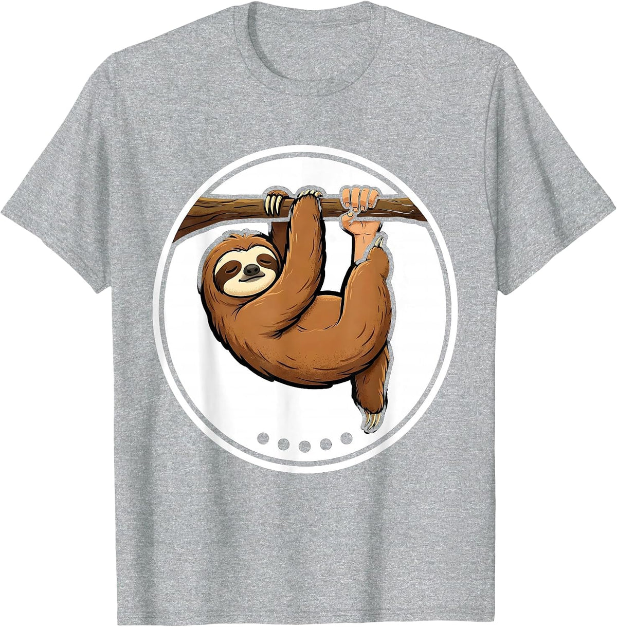 Men's Sloth Hanging Cartoon Animal Lover Humor Gift T-Shirt - Heather Grey