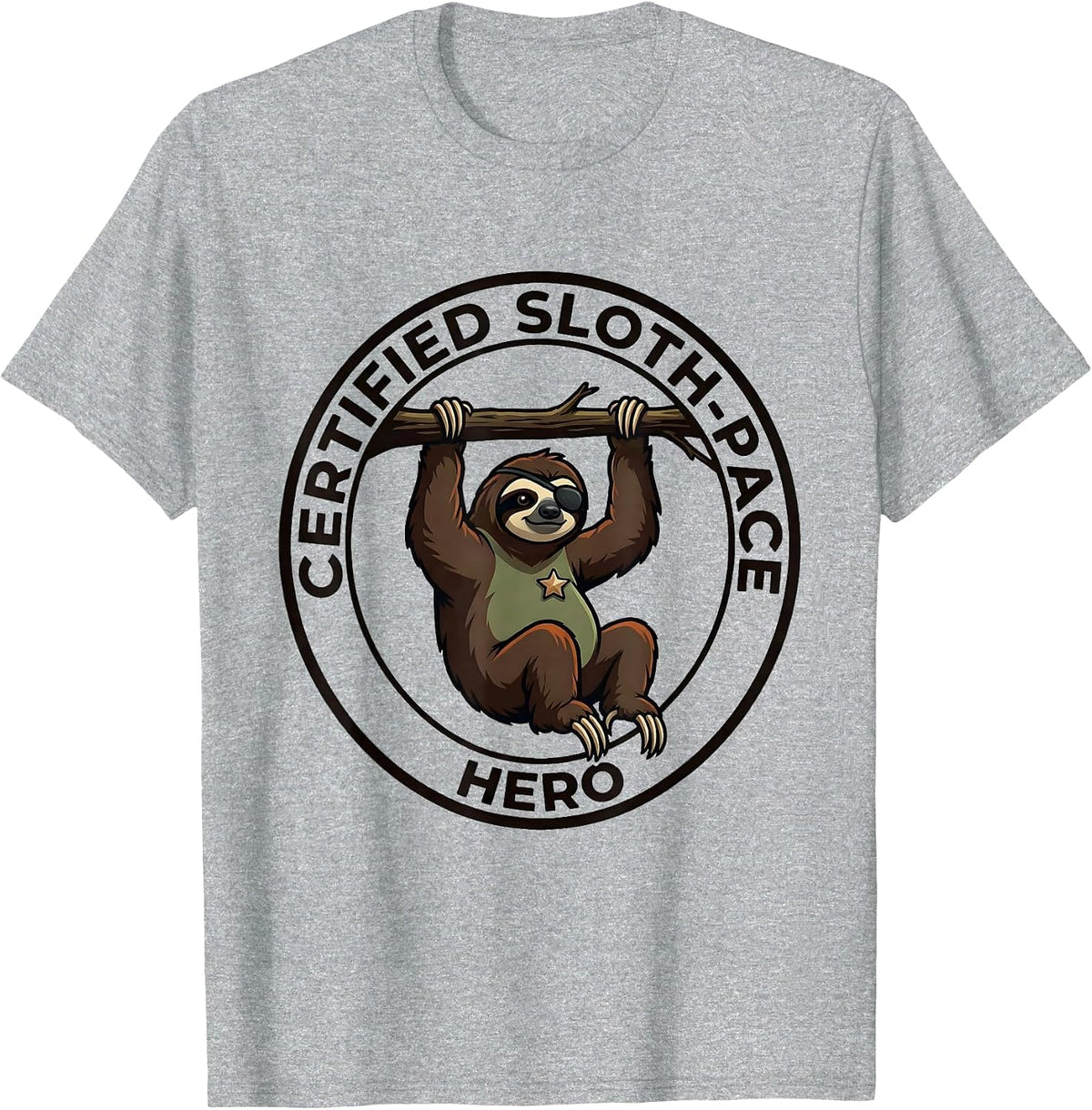 Men's Certified Sloth-Pace Hero Funny Sloth Lover Lazy Humor Gift T-Shirt - Heather Grey