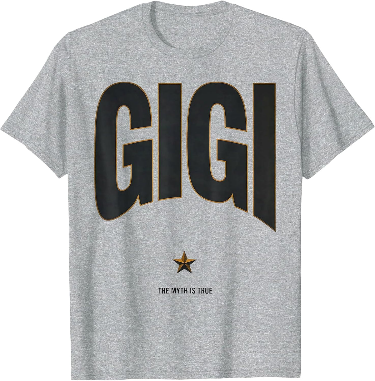 Men's Gigi: The Myth Is True Funny Grandparent Tribute T-Shirt - Heather Grey