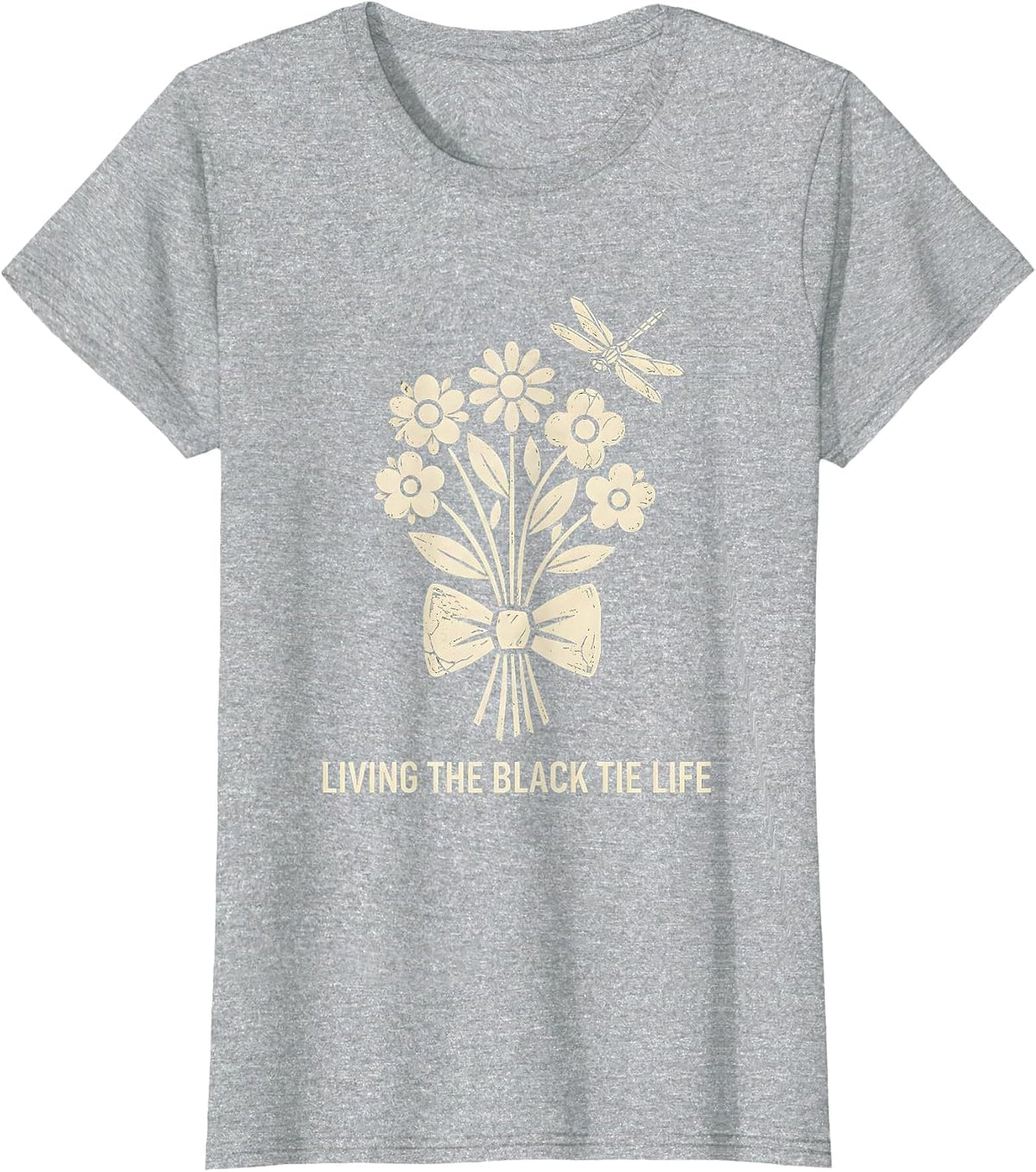 Living the Black Tie Life Tuxedo Design T-Shirt - Heather Grey