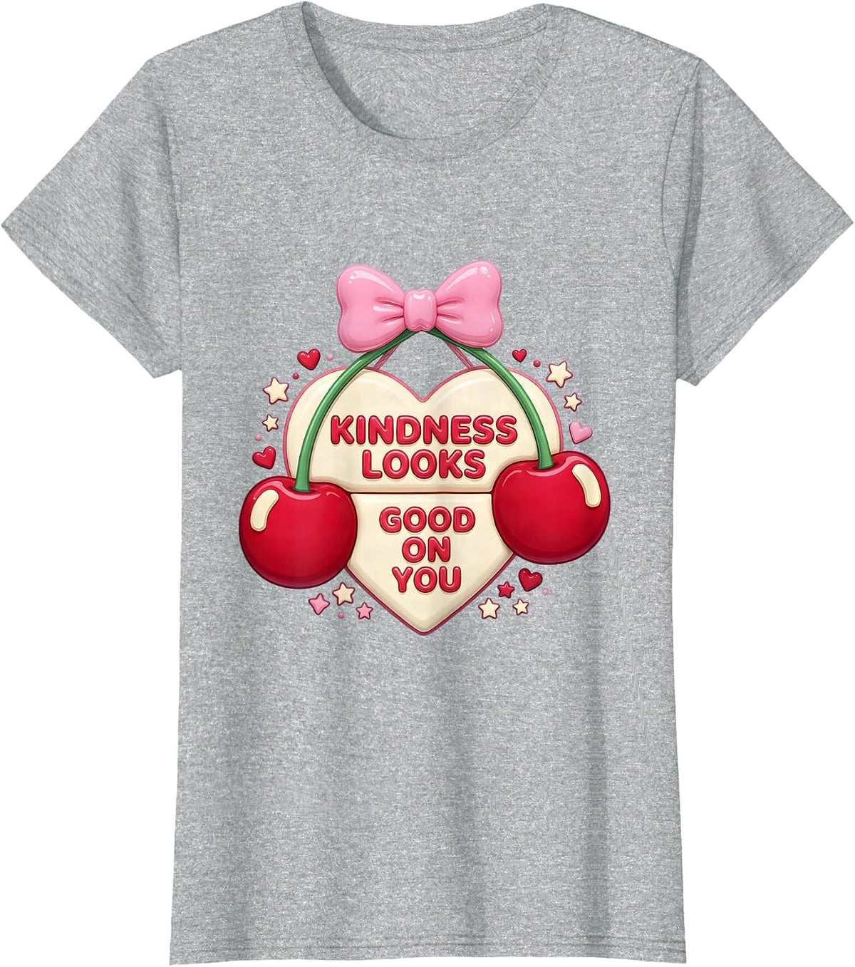 Kindness Looks Good On You Be Kind Design T-Shirt - Heather Grey