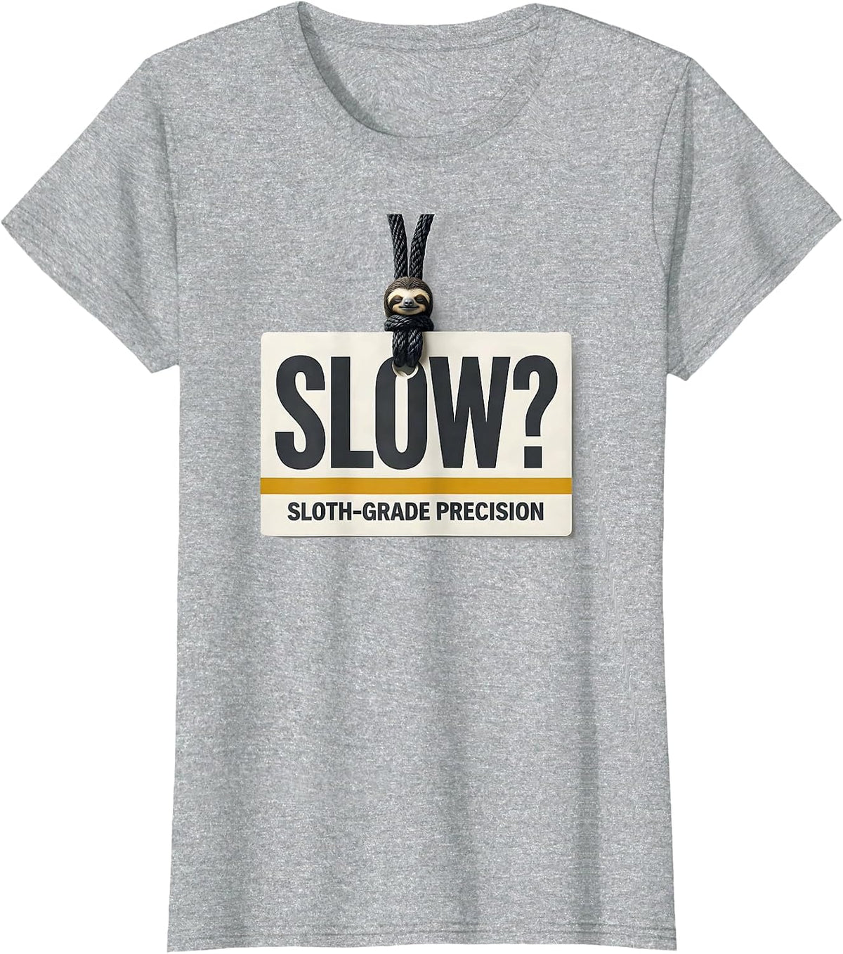 Women's Slow? Sloth-Grade Precision Funny Sloth Lover Animal Humor T-Shirt - Heather Grey