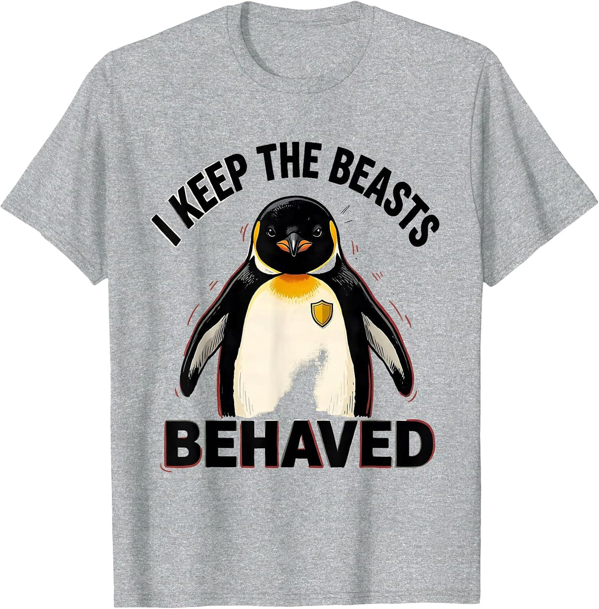 Men's I Keep The Beasts Behaved Funny Animal Control Halloween T-Shirt - Heather Grey