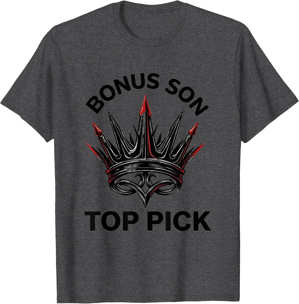 Men's Bonus Son Top Pick Favorite Son In Law Design T-Shirt - Dark Heather Grey