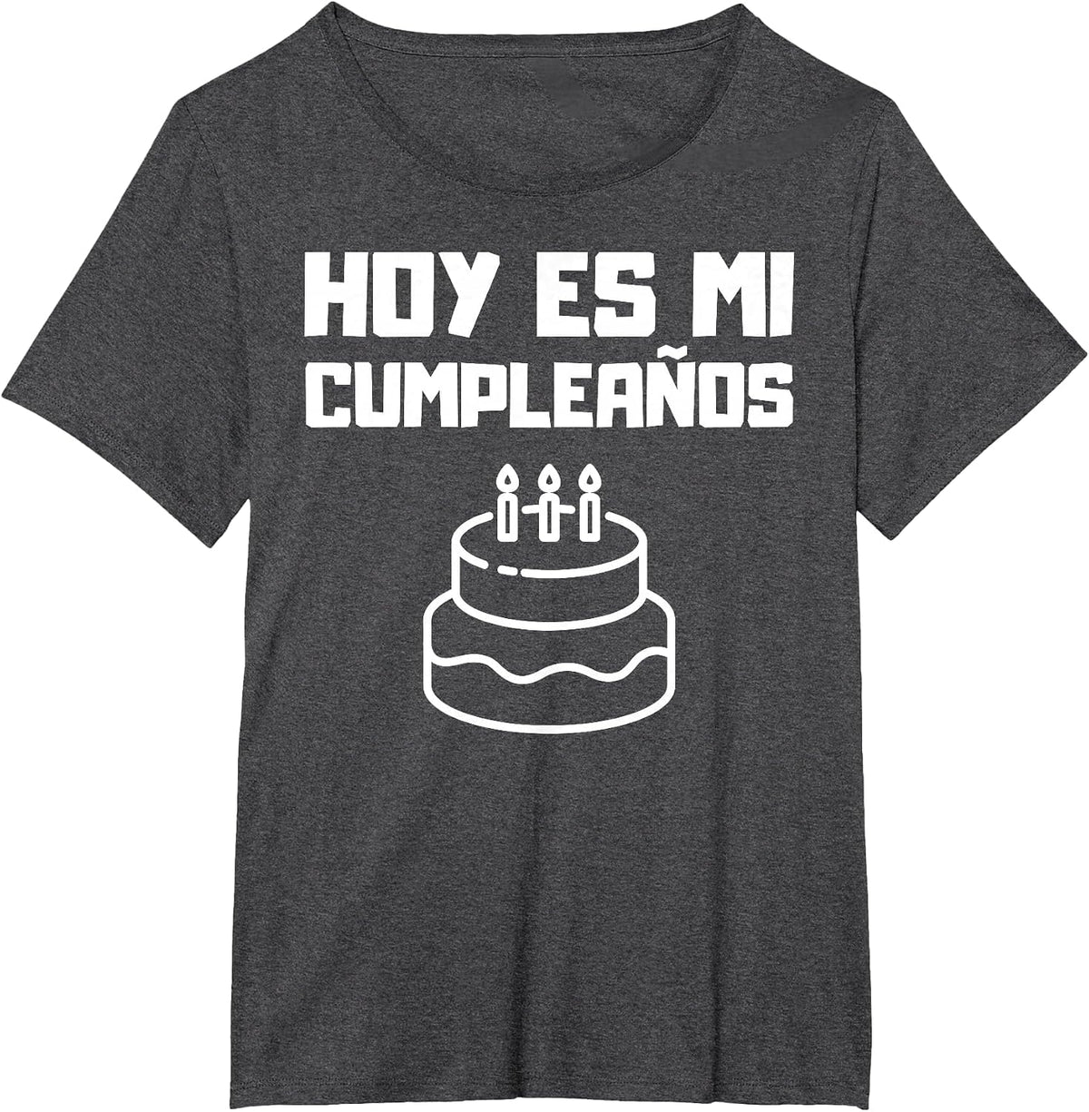 Hoy ES Mi Cumpleanos Spanish Jersey Mexican Playera Graphic T-Shirt - Dark Heather Grey