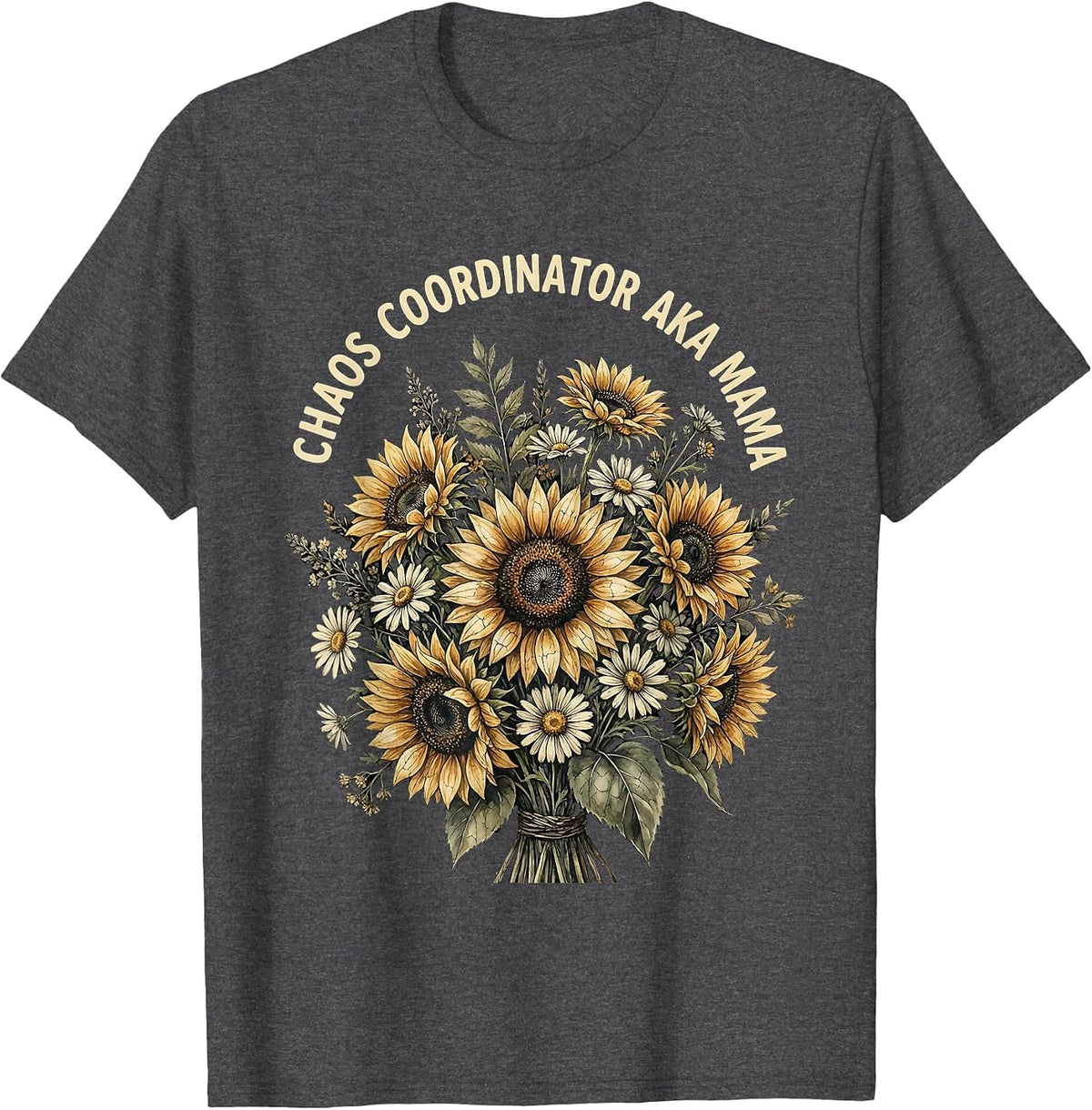 Men's Chaos Coordinator Aka Mama Funny Mom Design T-Shirt - Dark Heather Grey