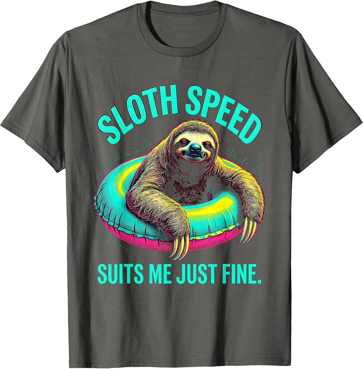 Men's Sloth Speed Suits Me Just Fine Funny Sloth Lover Humor T-Shirt - Asphalt Grey