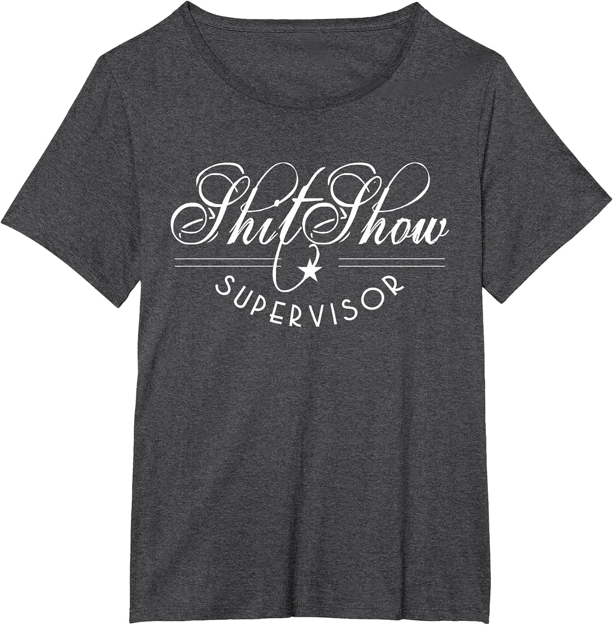 Distressed Shitshow Supervisor Chaos Control T-Shirt - Dark Heather Grey