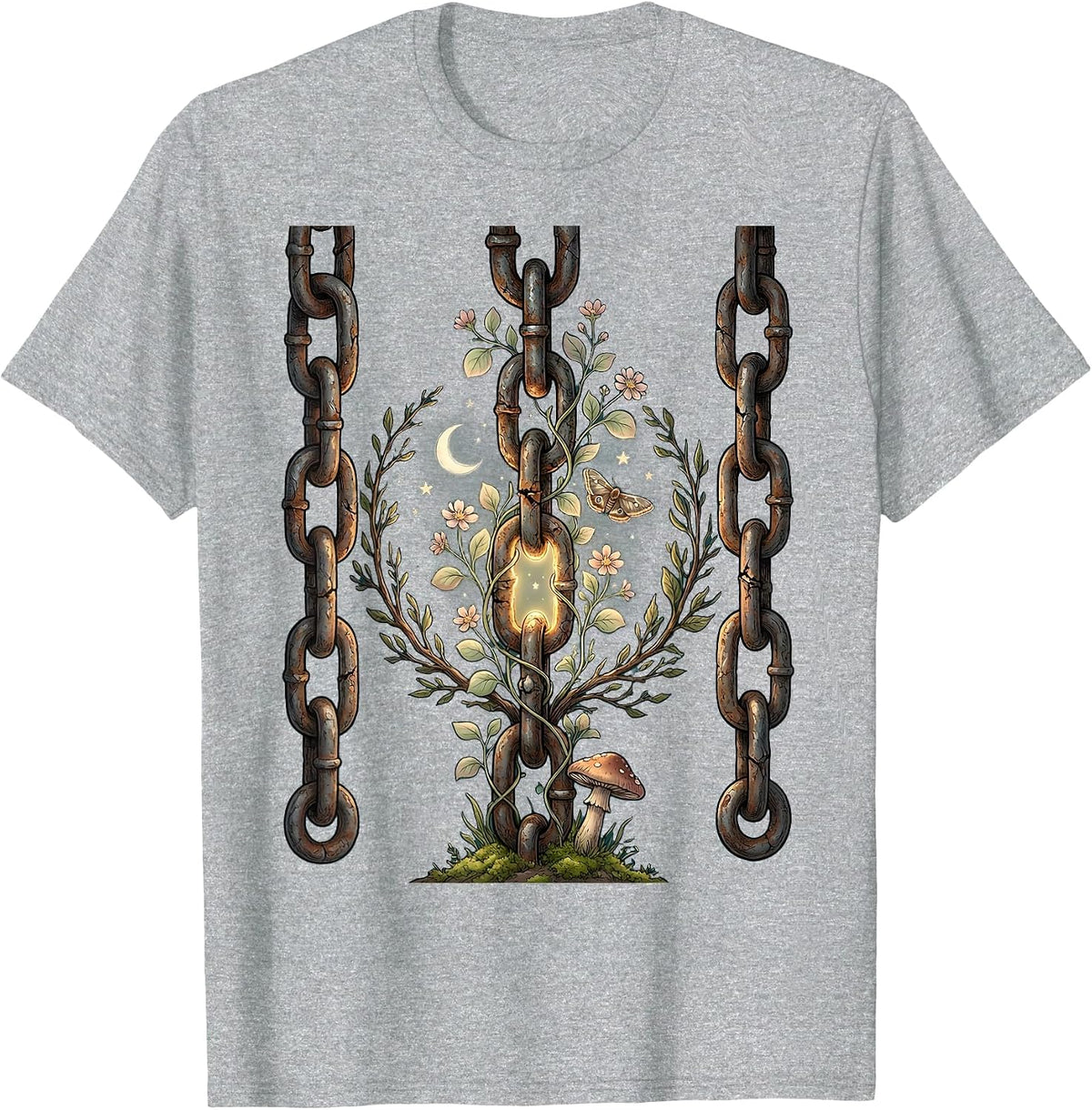 Men's Broken Chain Repaired Suicide Prevention Awareness T-Shirt - Heather Grey