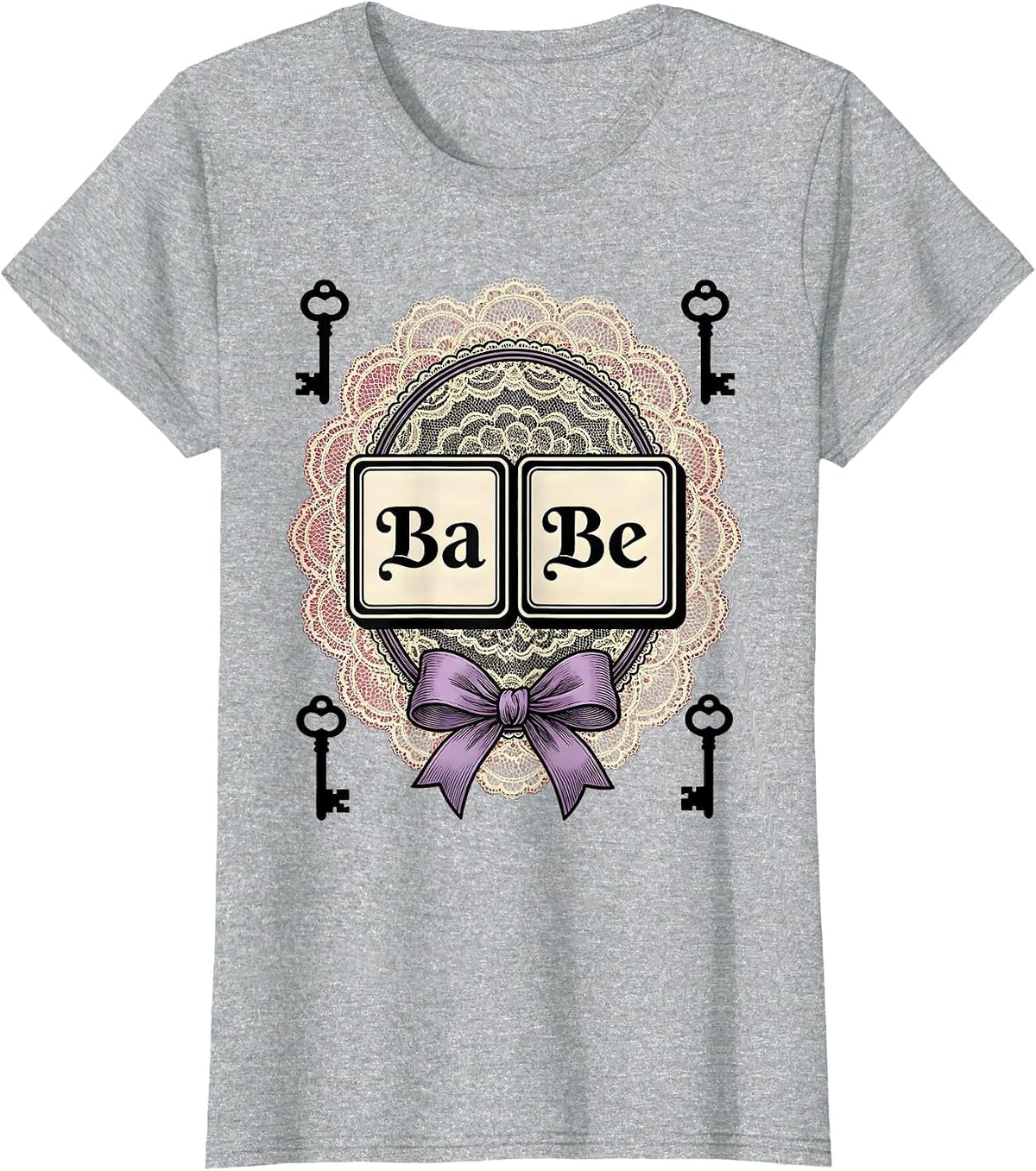 Ba Be Rococo Frill Periodic Table Chemistry Teacher Humor T-Shirt - Heather Grey