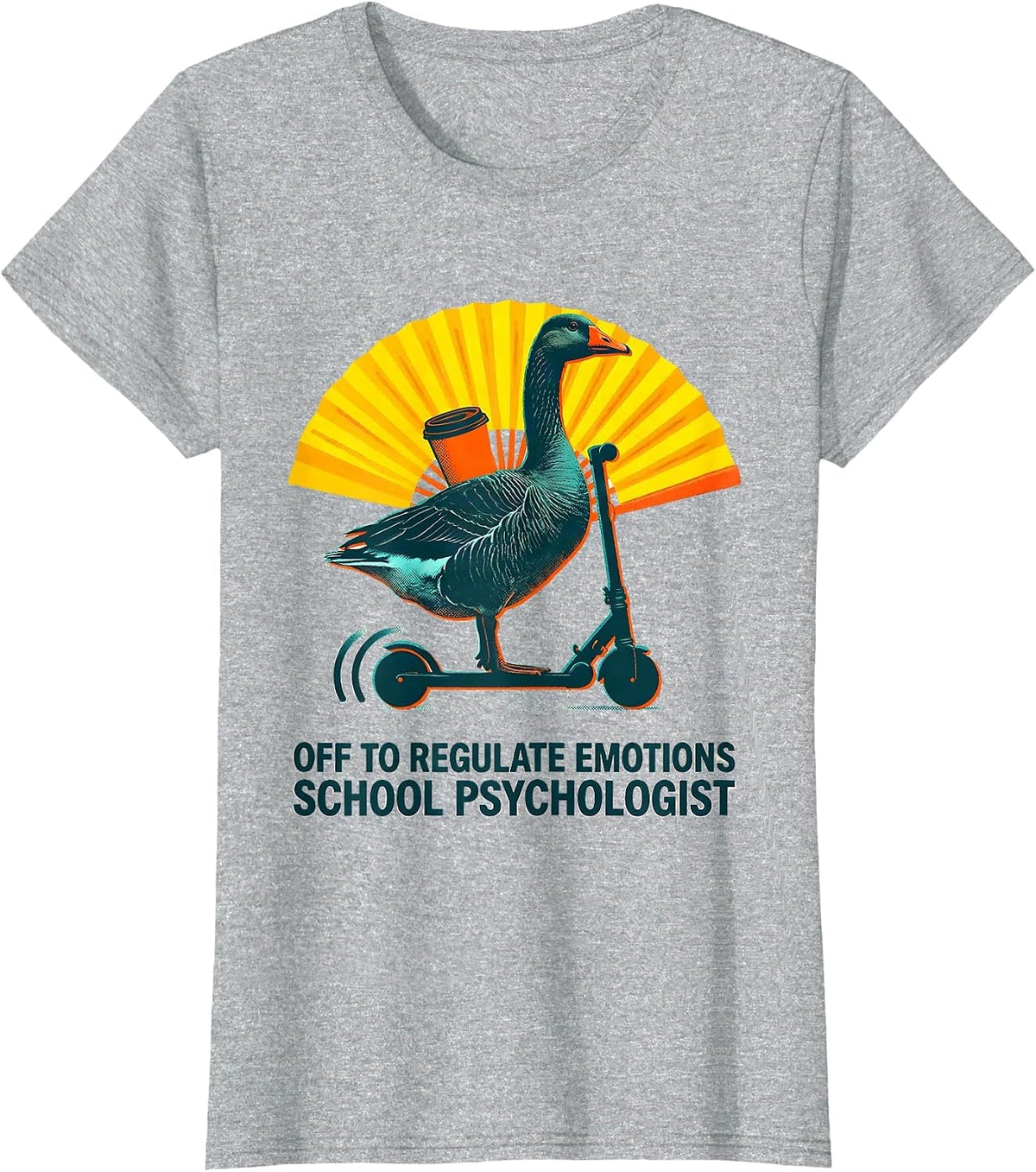 Off to Regulate Emotions School Psychologist T-Shirt - Heather Grey