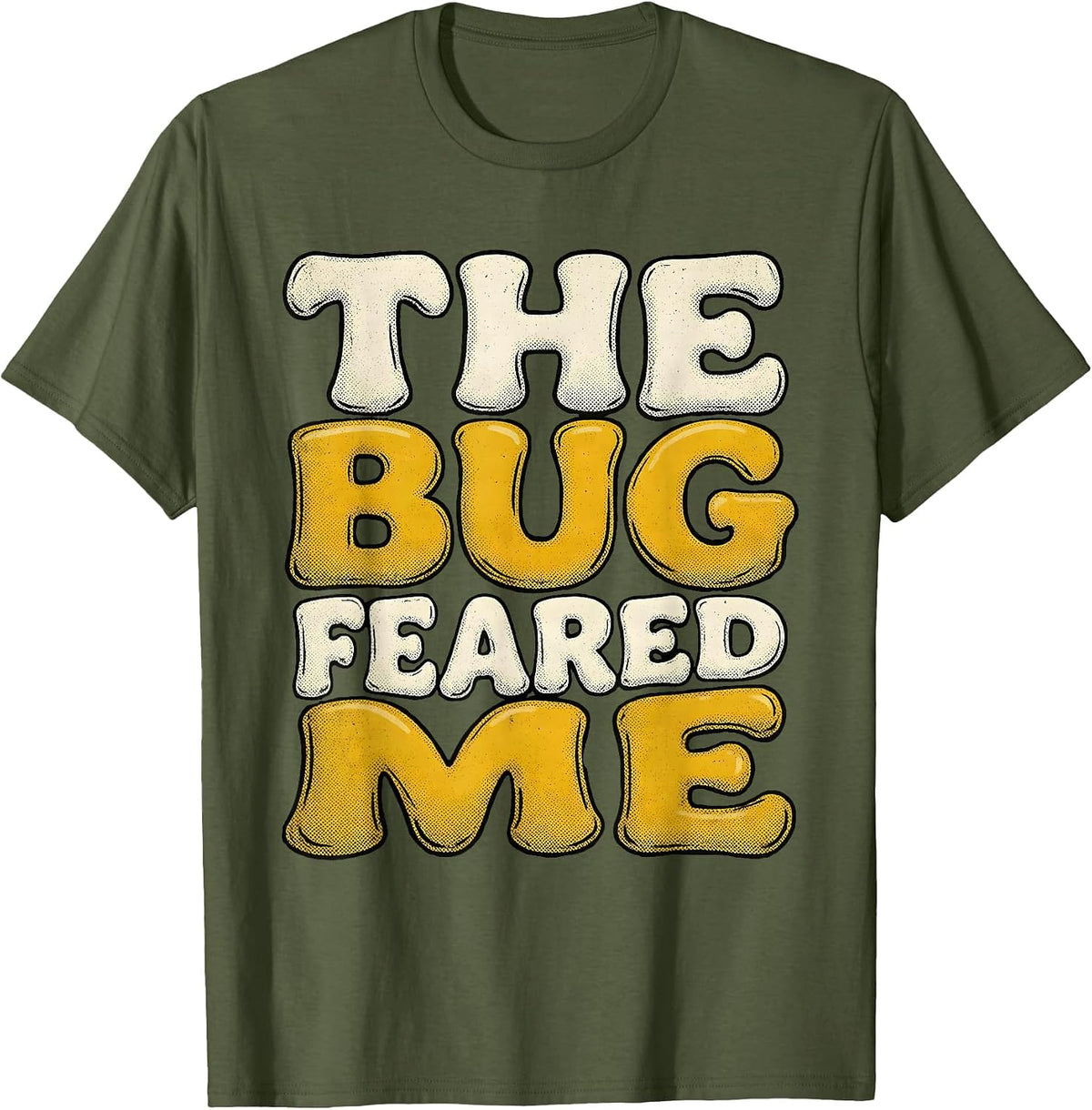 The Bug Feared Me Y2K Retro Tech Design T-Shirt - Olive Green
