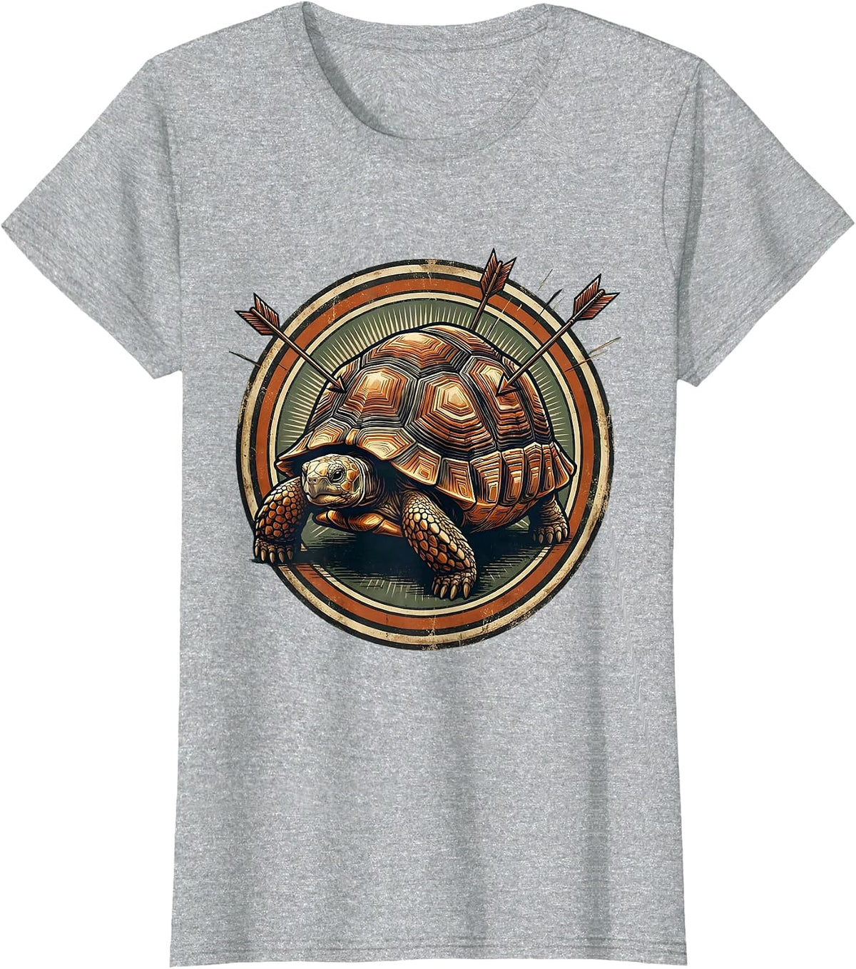 Tortoise Shell Armor Arrow Deflection Graphic T-Shirt - Heather Grey