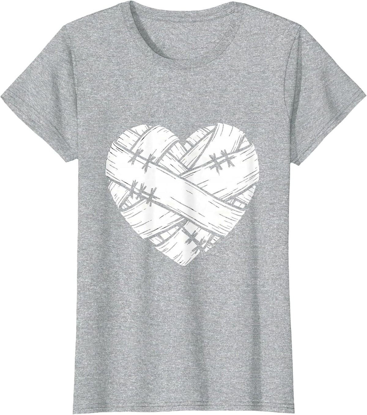 Women's Social Worker Healing Heart Bandage Graphic T-Shirt - Heather Grey