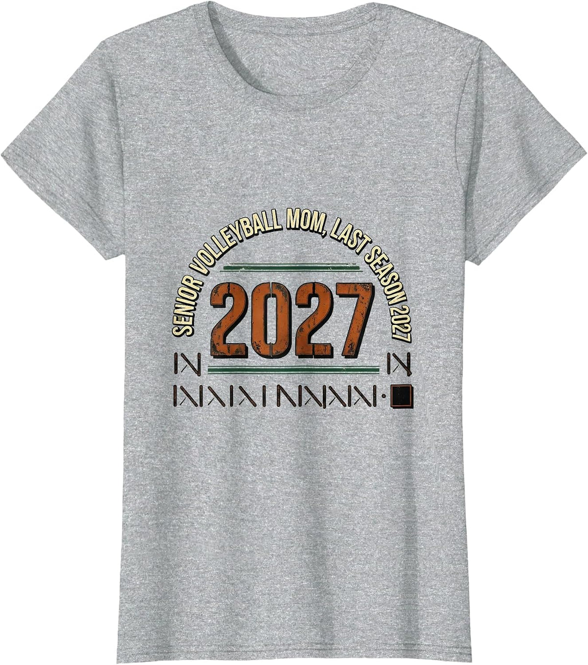 Senior Volleyball Mom Last Season 2027 Vintage T-Shirt - Heather Grey