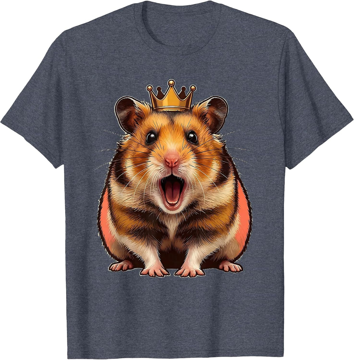 Hamster Yawning Cute Meme Pet Lover Gift T-Shirt - Heather Blue
