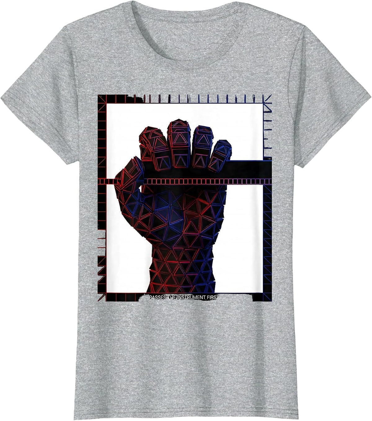 Passes The Instrument First Geometric Surgical Tech Humor T-Shirt - Heather Grey