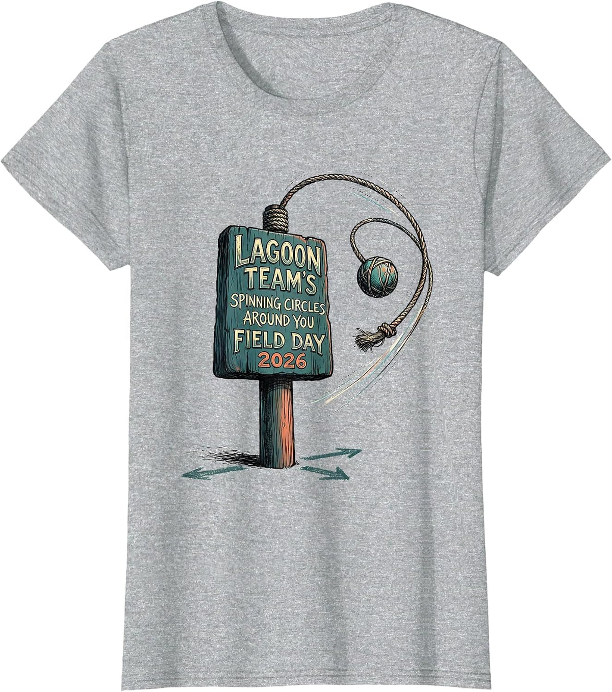 Lagoon Team's Spinning Circles Around You — Field Day 2026 T-Shirt - Heather Grey