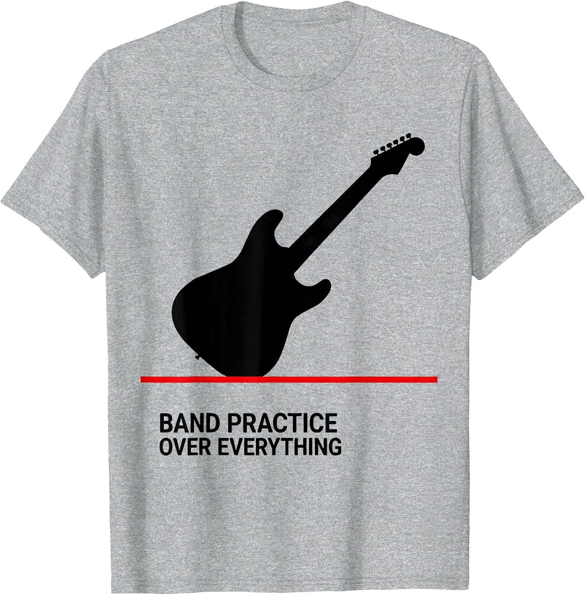 Men's Band Practice Over Everything Music Design T-Shirt - Heather Grey