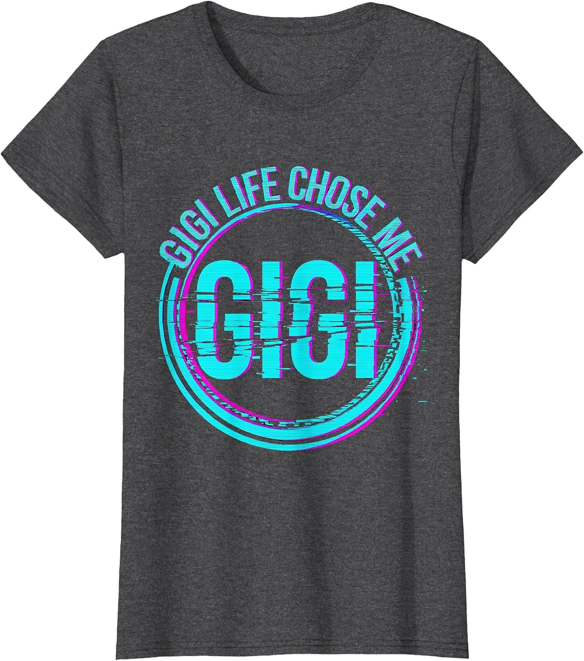 Women's Gigi Life Chose Me Grandmother Pride Design T-Shirt - Dark Heather Grey