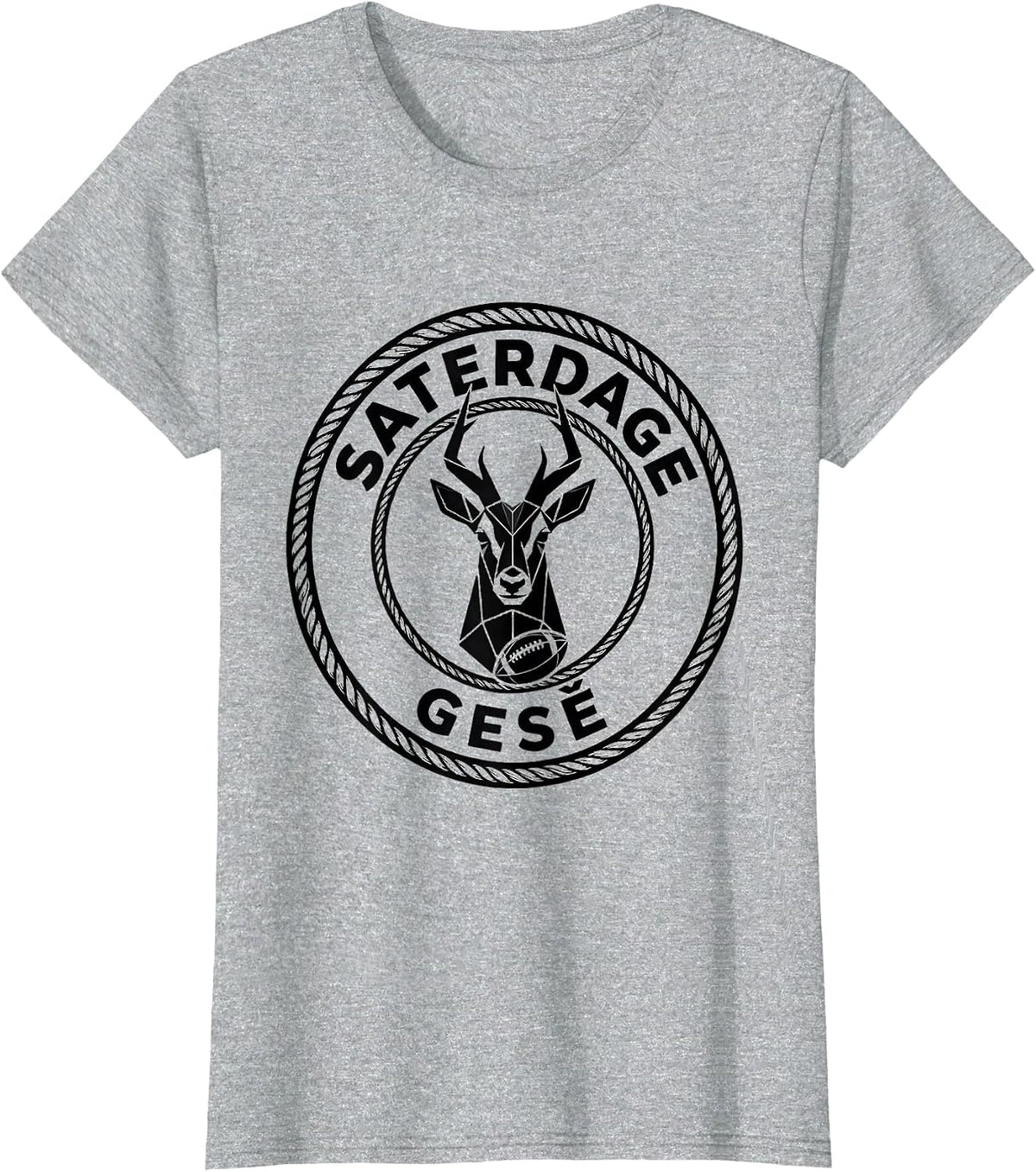 Saterdage Gesê Retro South African Rugby Bokke Fan Pride T-Shirt - Heather Grey