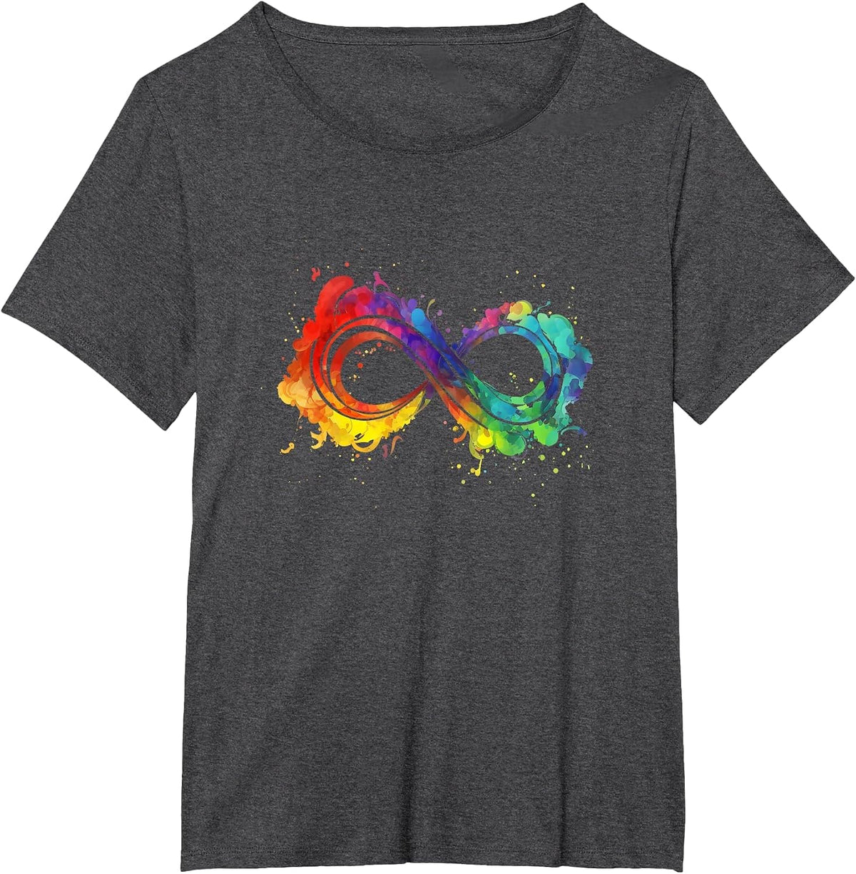 Rainbow Infinity Sign T-Shirt - Dark Heather Grey