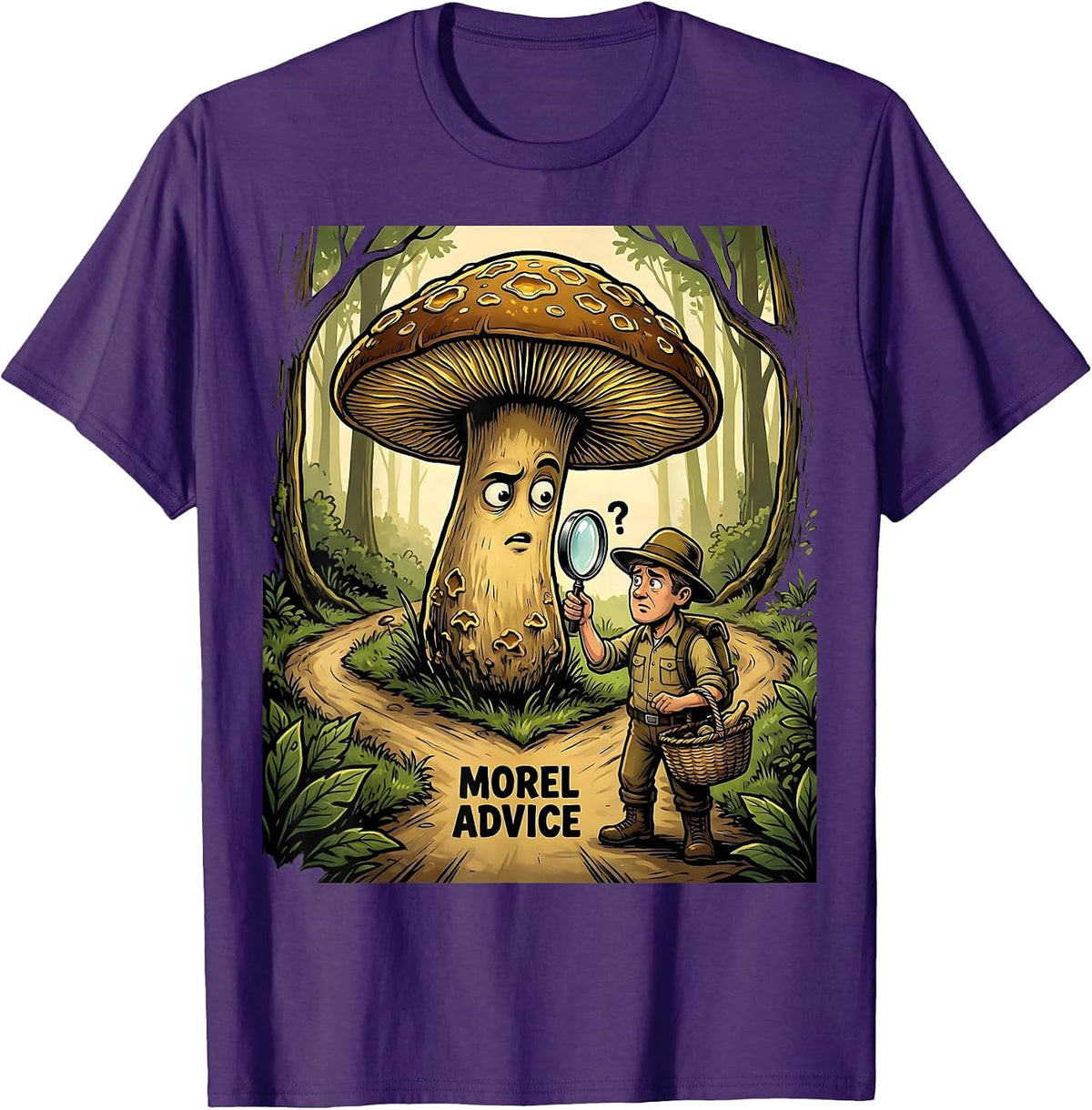 Morel Advice Funny Mushroom Foraging Morel Hunter Gift T-Shirt - Purple