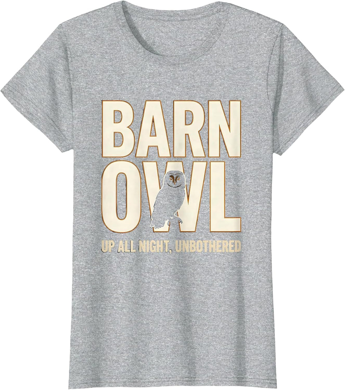 Barn Owl Up All Night Unbothered Whimsical Owl Lover Vintage T-Shirt - Heather Grey