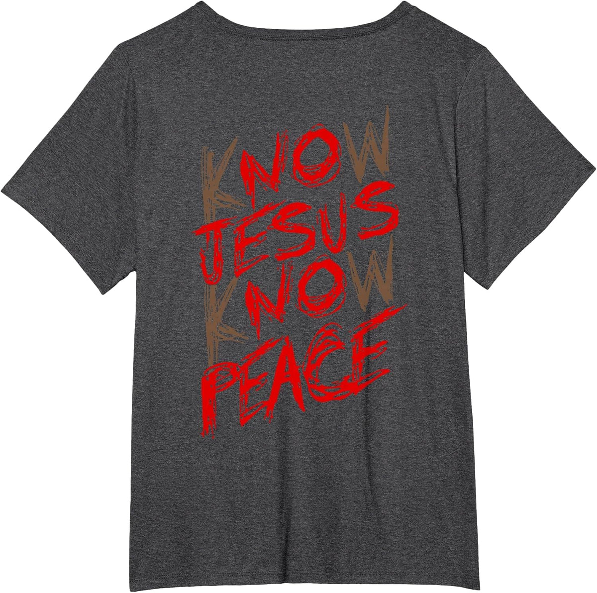 Know Jesus Know Peace (on Back) T-Shirt - Dark Heather Grey