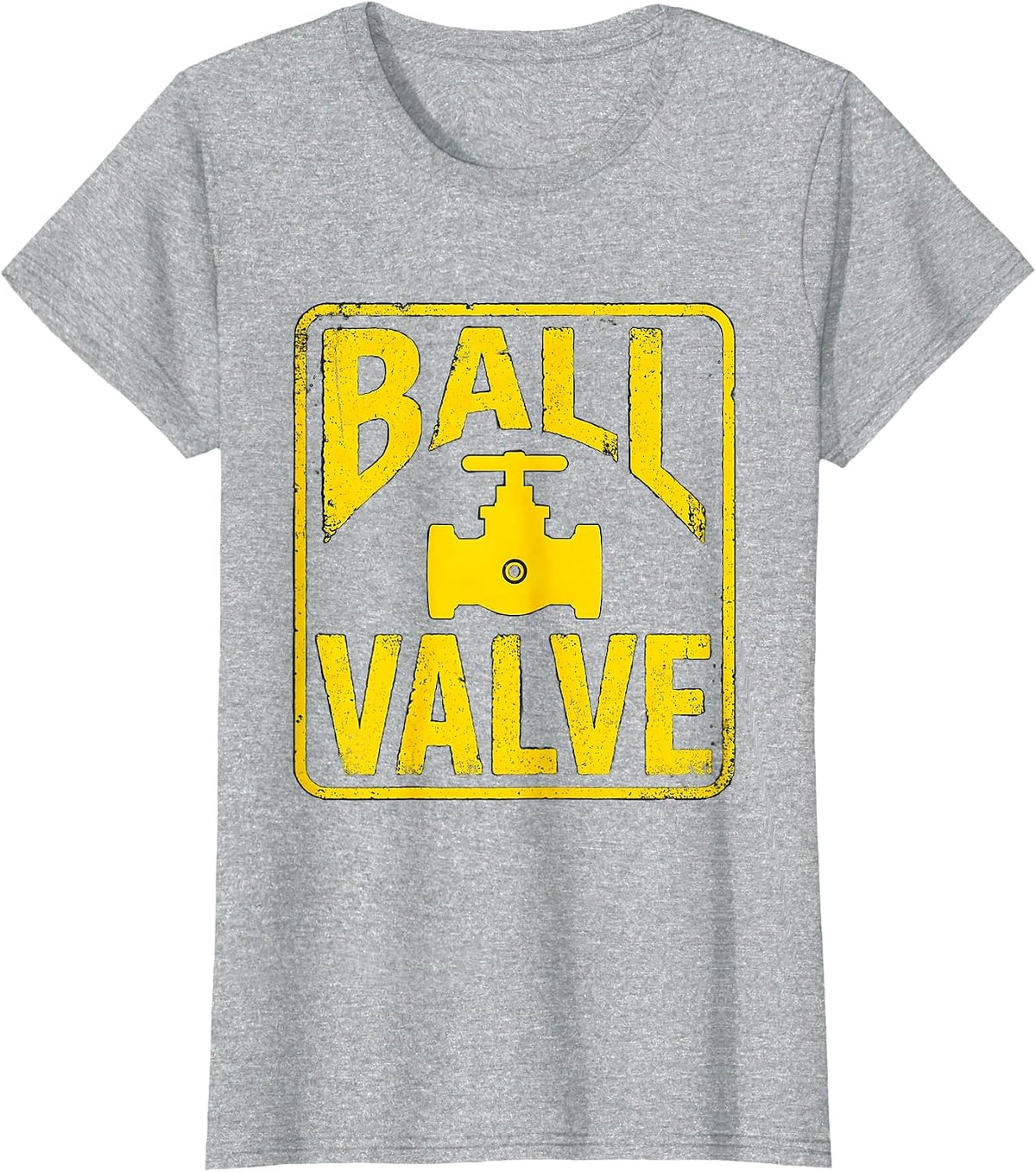 Women's Ball Valve Funny Plumber Pipefitter Occupational Humor T-Shirt - Heather Grey