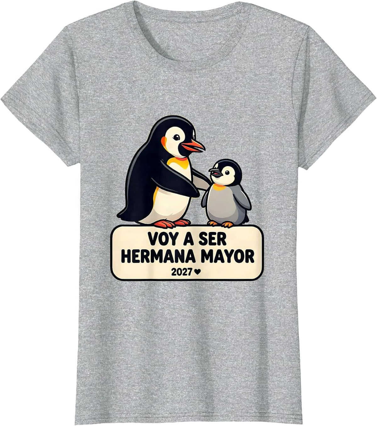 Voy A Ser Hermana Mayor 2027 Cartoon Big Sister Spanish T-Shirt - Heather Grey