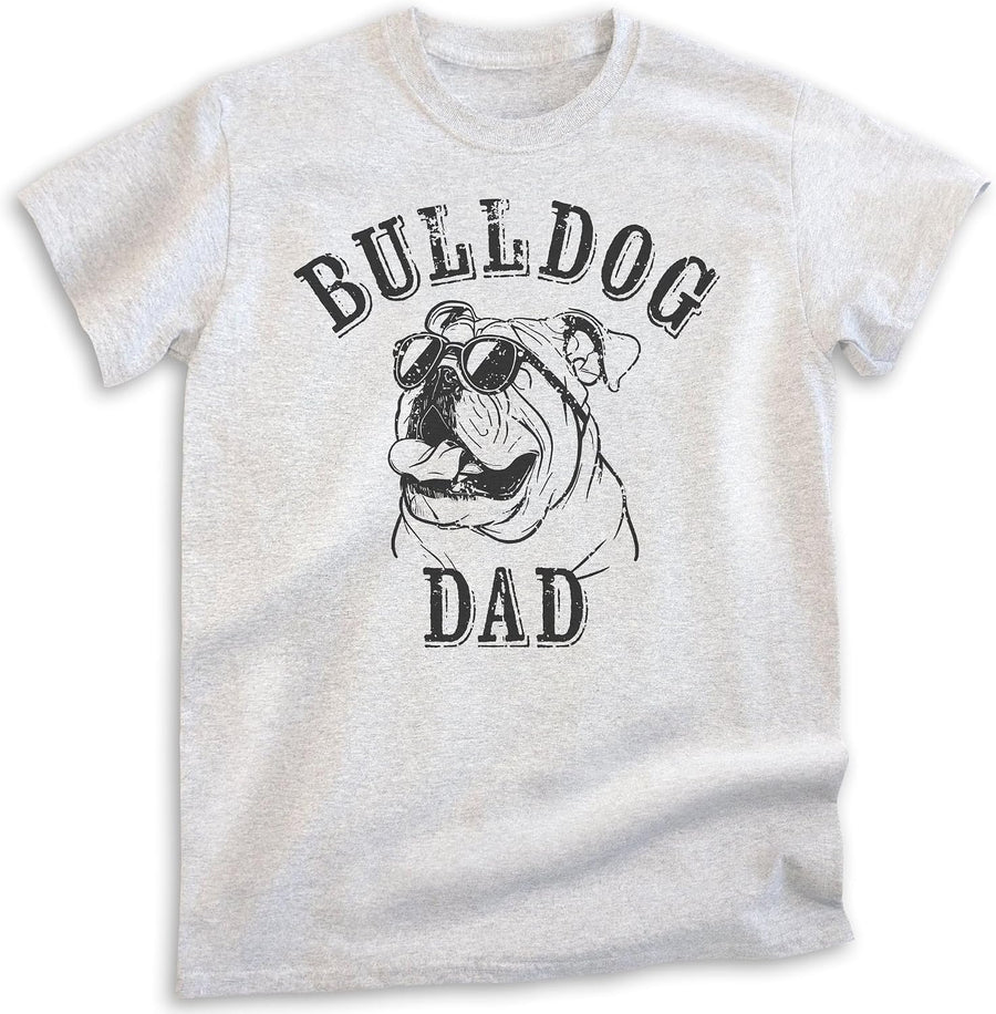 EVERTREE CLOTHING English Bulldog Dad T-Shirt, Unisex Men's Shirt, English Bulldog Owner, Cool Dog Dad Gift - Heather Ash