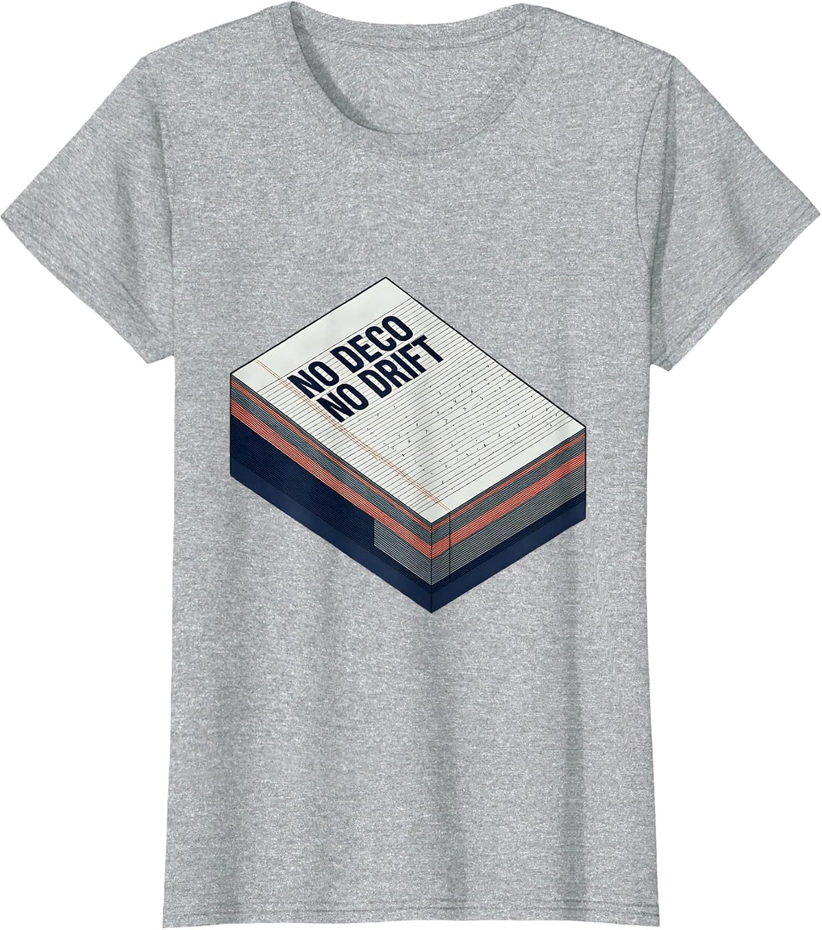 No Deco No Drift Scuba Diving Enthusiast T-Shirt - Heather Grey