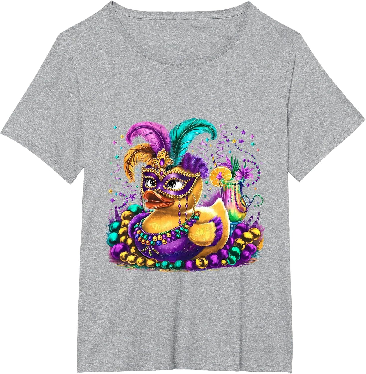 Mardi Gras Rubber Duck Costume Carnival Funny Mardi Gras T-Shirt - Heather Grey