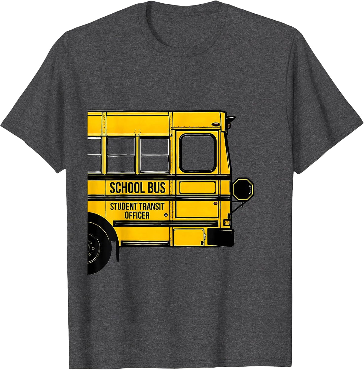 School Bus Student Transit Officer Funny School Bus Driver T-Shirt - Dark Heather Grey