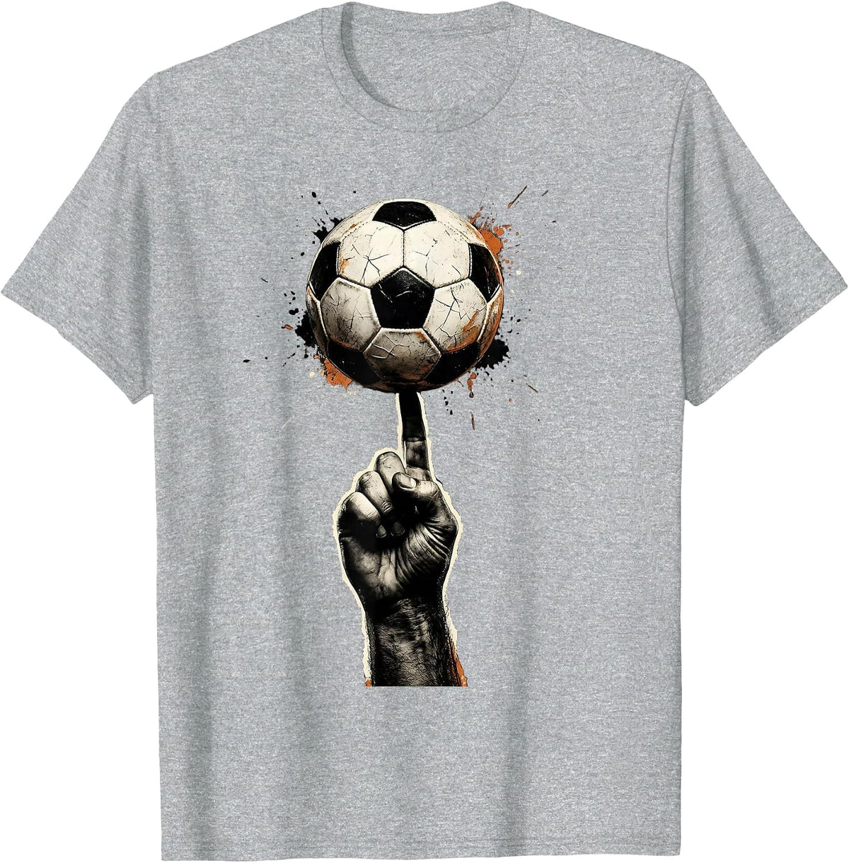 Men's Soccer Dad Ball Balancing Fingertip Graphic T-Shirt - Heather Grey