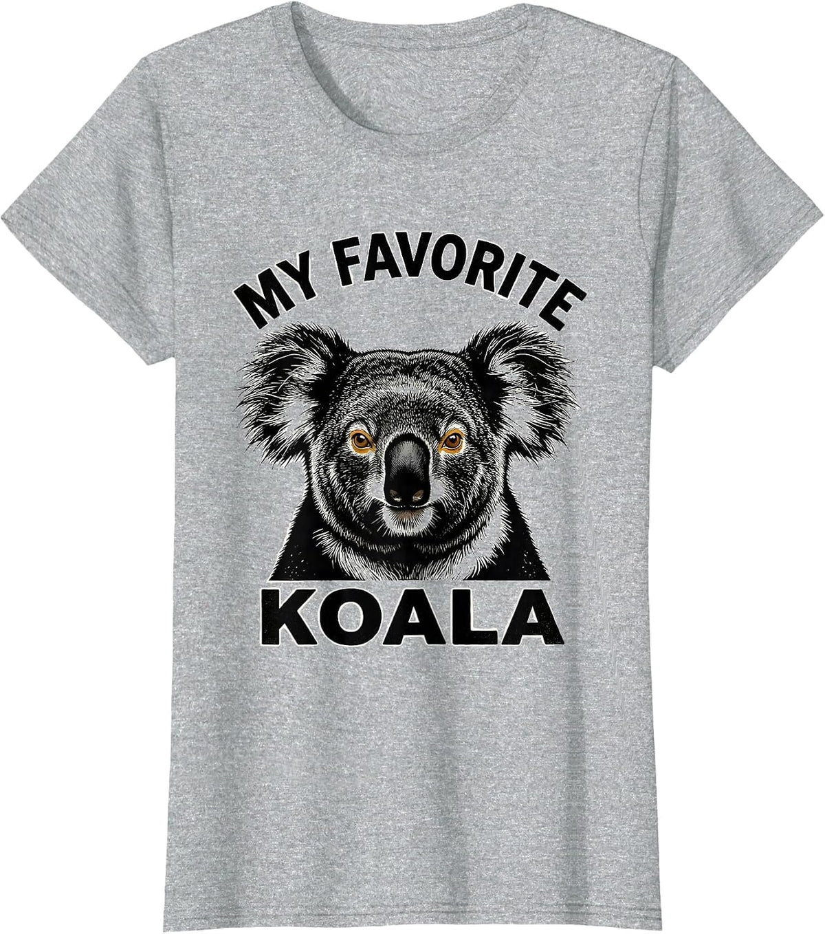 My Favorite Koala Scratchboard Animal Portrait Wildlife Art T-Shirt - Heather Grey