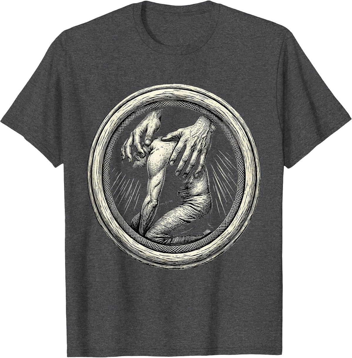 Weighted Anxiety Graphic Design Illustration T-Shirt - Dark Heather Grey