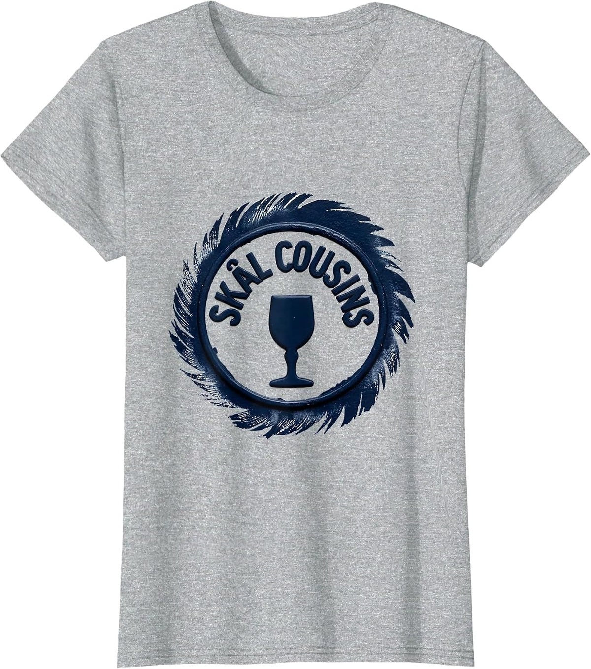 Skål Cousins Rubber Stamp Irish Nordic Viking Heritage Pride T-Shirt - Heather Grey