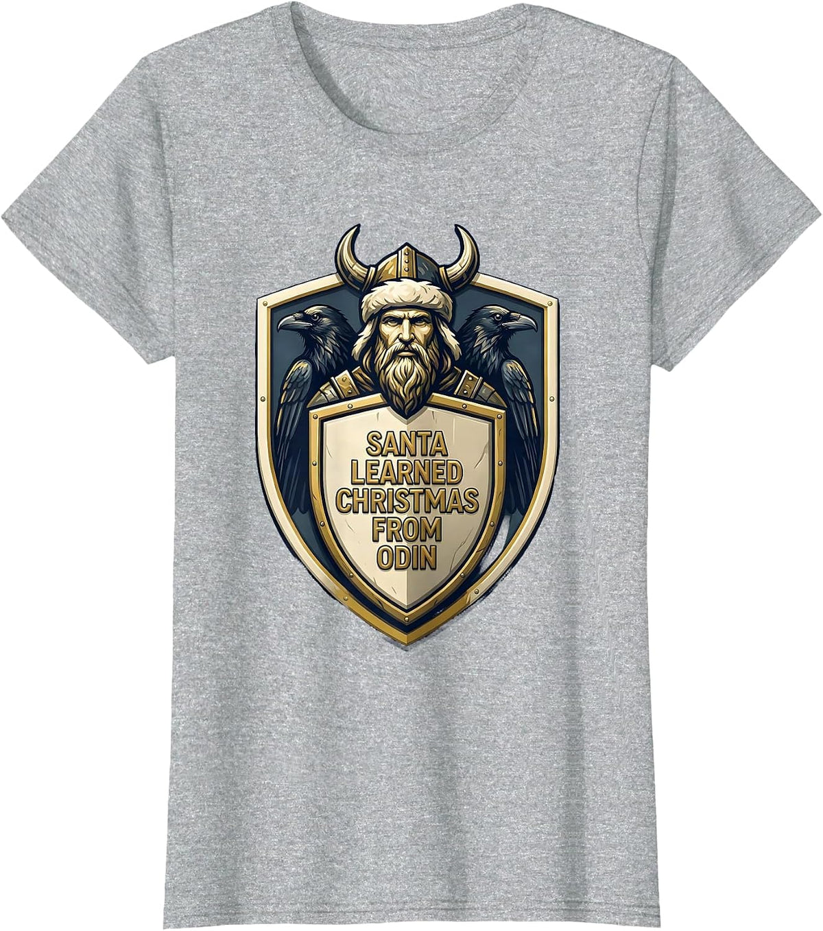 Santa Learned Christmas From Odin Viking Norse Holiday T-Shirt - Heather Grey