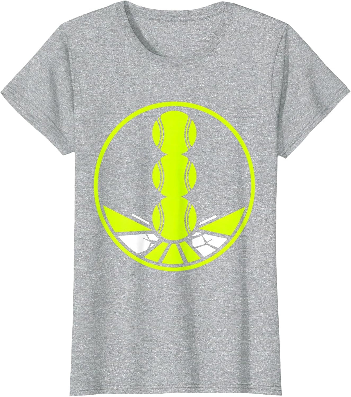 Clay Court Tennis Stacked Balls Illustration T-Shirt - Heather Grey