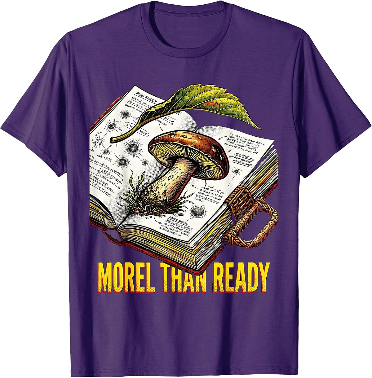 Men's Morel Than Ready Pop Art Funny Mushroom Forager Hunting T-Shirt - Purple