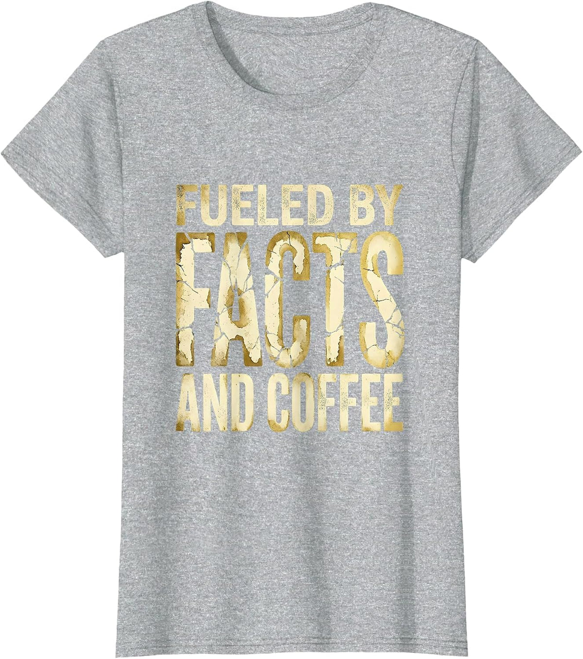 Fueled by Facts and Coffee Science Teacher Design T-Shirt - Heather Grey