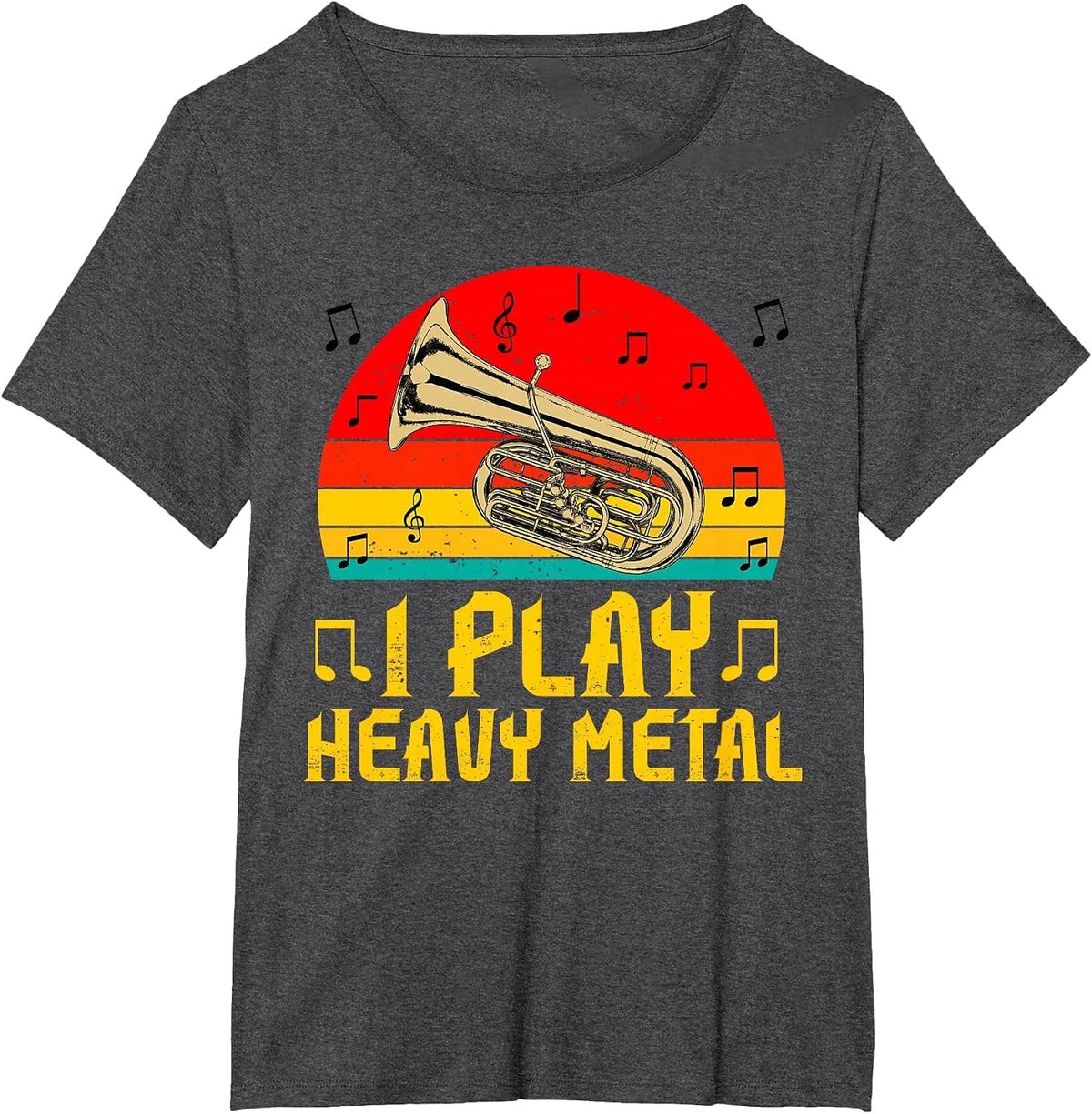 I Play Heavy Metal Euphonium for Funny Euphoniumist Player T-Shirt - Dark Heather Grey