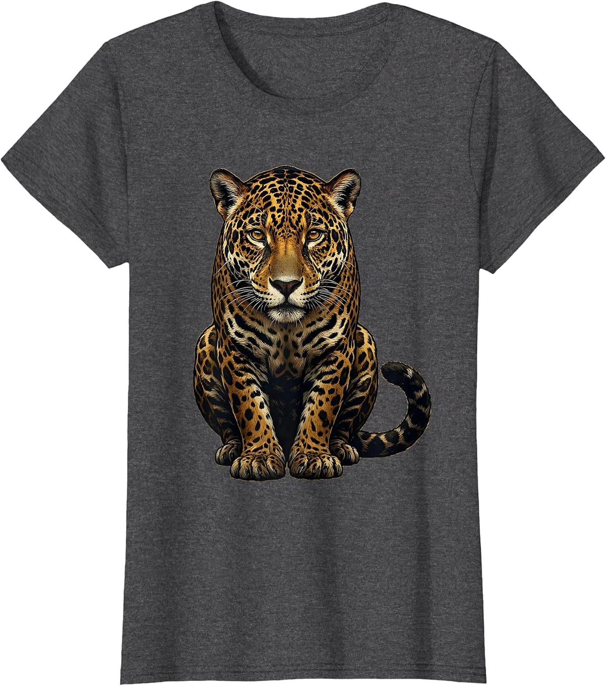 Women's Jaguar Big Cat Animal Lover Classic Car Enthusiast T-Shirt - Dark Heather Grey